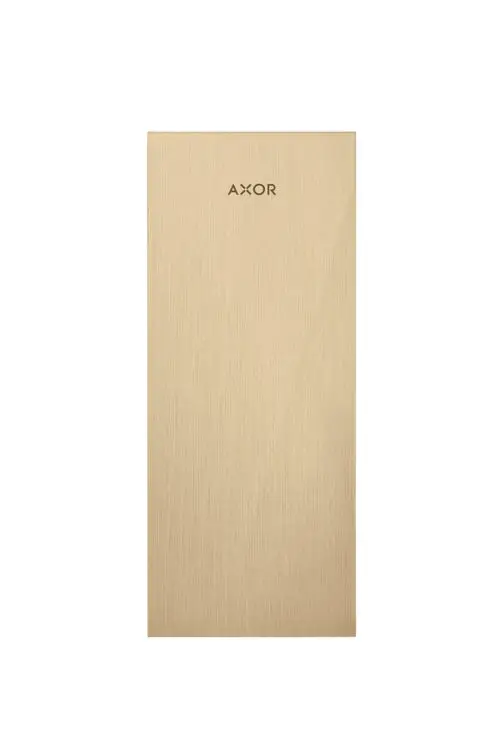 Platte aus Metall in gebürsteter Bronze von AXOR, rechteckig mit homogener Oberflächenstruktur.
